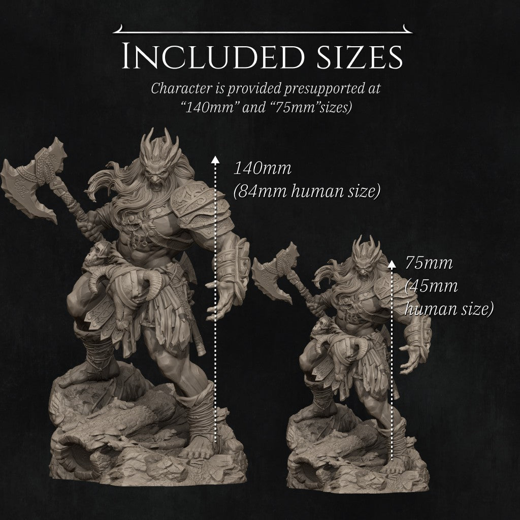 Stone Giant 3D Resin Miniature by Nerikson, 16K 30-micron print quality
