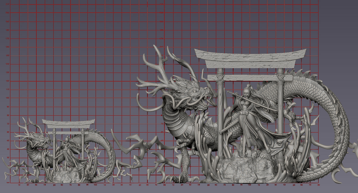 Drachen aus Jade und Donner Diorama – Sammelfigur 35 mm / 75 mm – Dames and Dragons