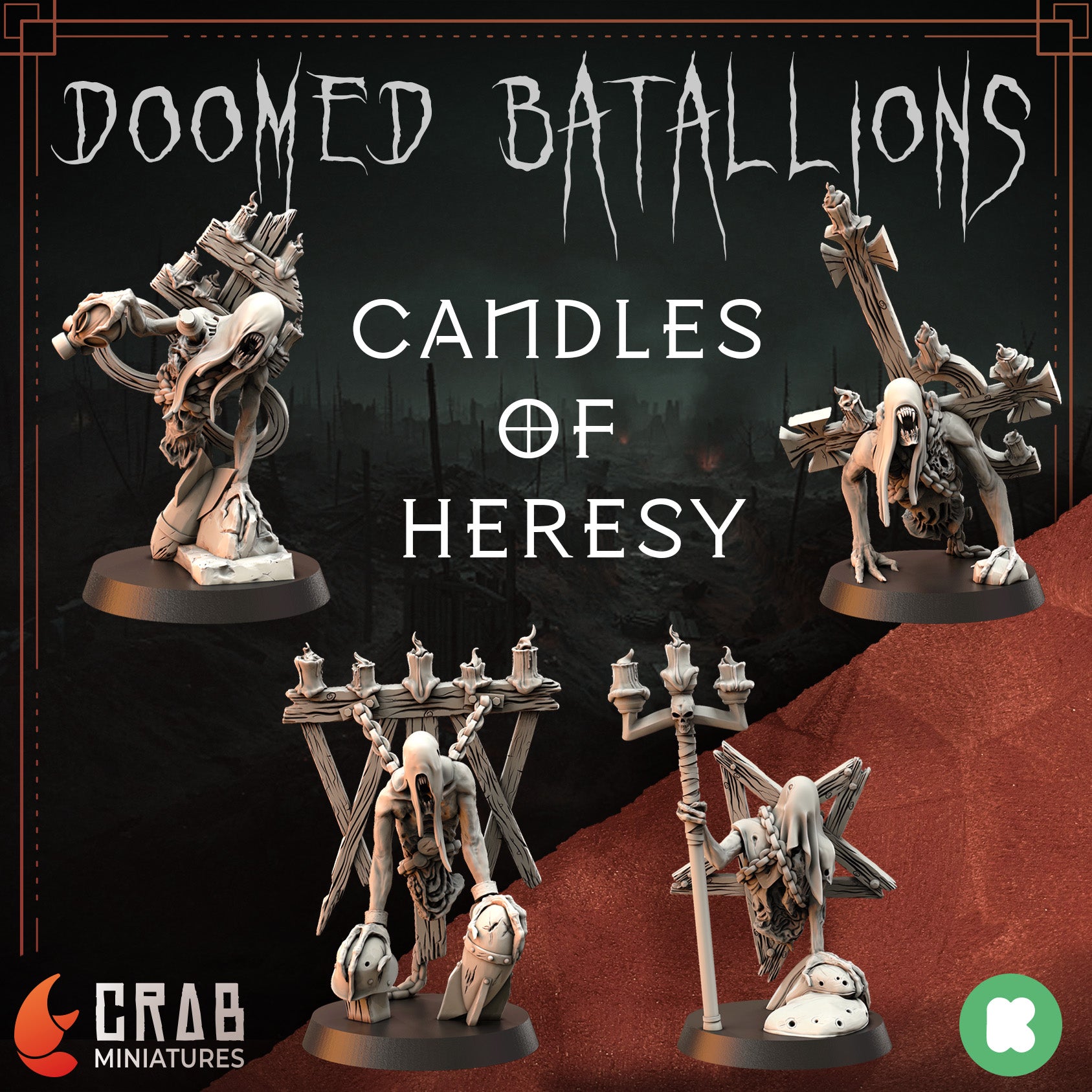 Candles of Heresy zestaw grimdarkowych figurek 32 mm Trench Crusade