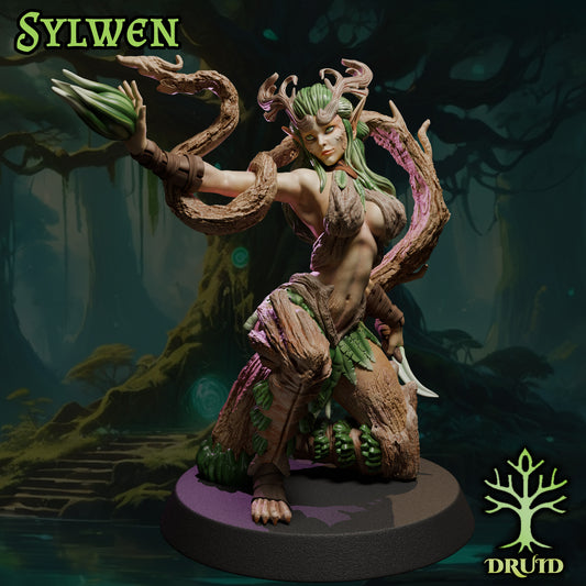 Sylwen painted fantasy druid miniature 75mm by Black Bird Miniatures