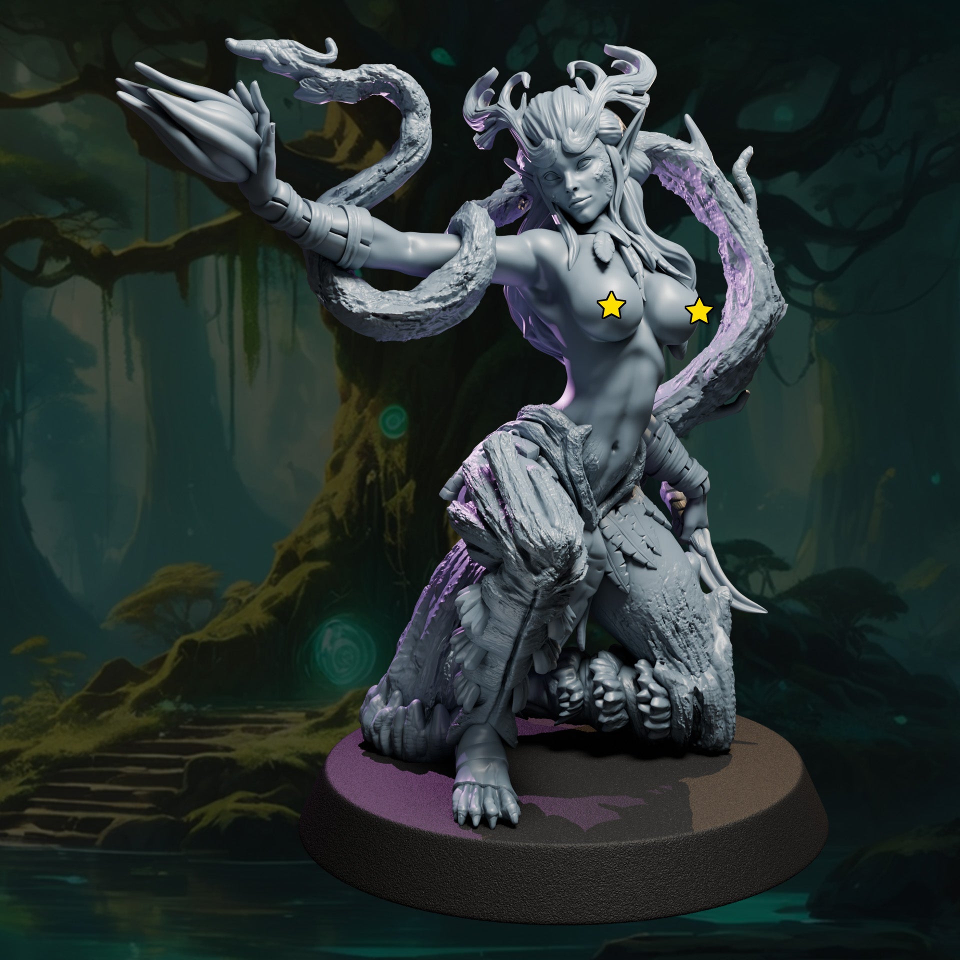 Sylwen painted fantasy druid miniature 75mm by Black Bird Miniatures