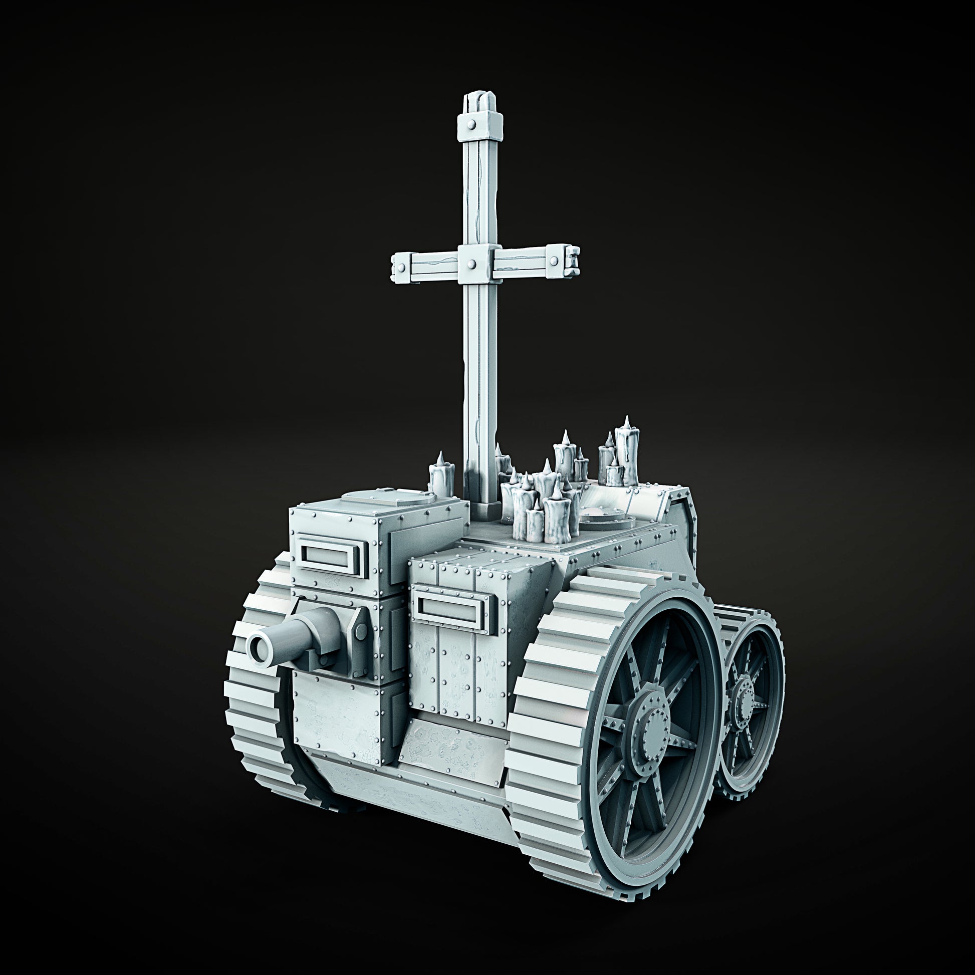 Czołg V1 – grimdark model 3D do Trench Crusade, autor Juan Manuel Vargas Villate