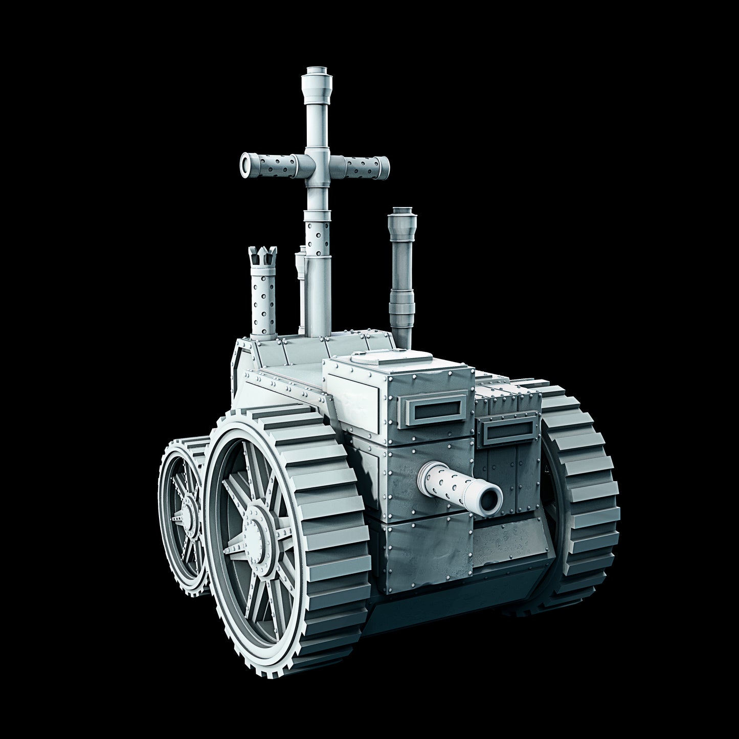 Czołg V1 – grimdark model 3D do Trench Crusade, autor Juan Manuel Vargas Villate