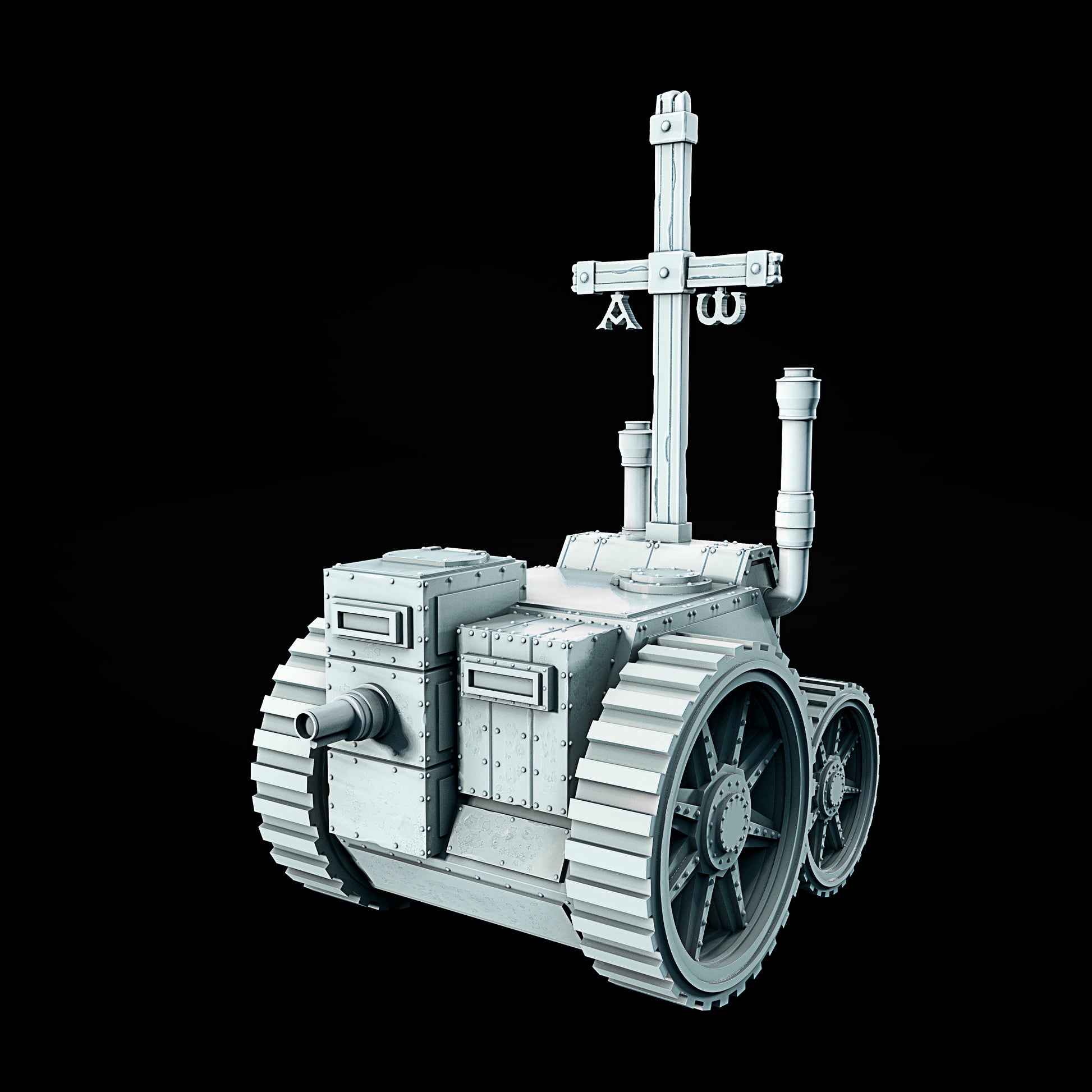 Czołg V1 – grimdark model 3D do Trench Crusade, autor Juan Manuel Vargas Villate