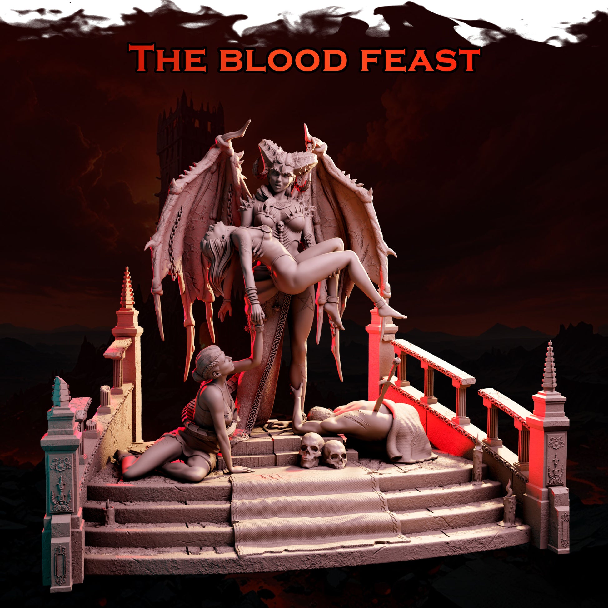 The Blood Feast – pełna scena rytuału, figurka fantasy od Black Bird Miniatures