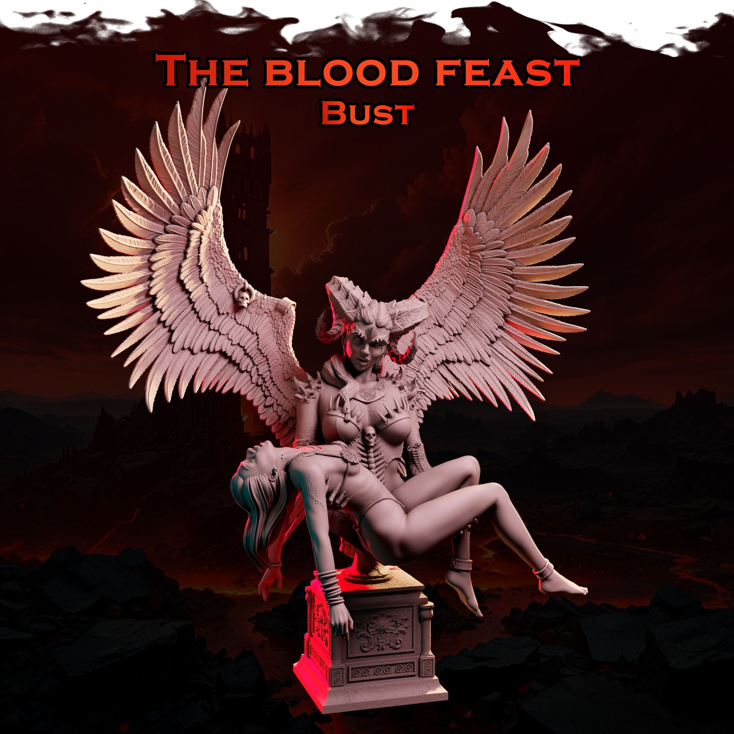 The Blood Feast – pełna scena rytuału, figurka fantasy od Black Bird Miniatures
