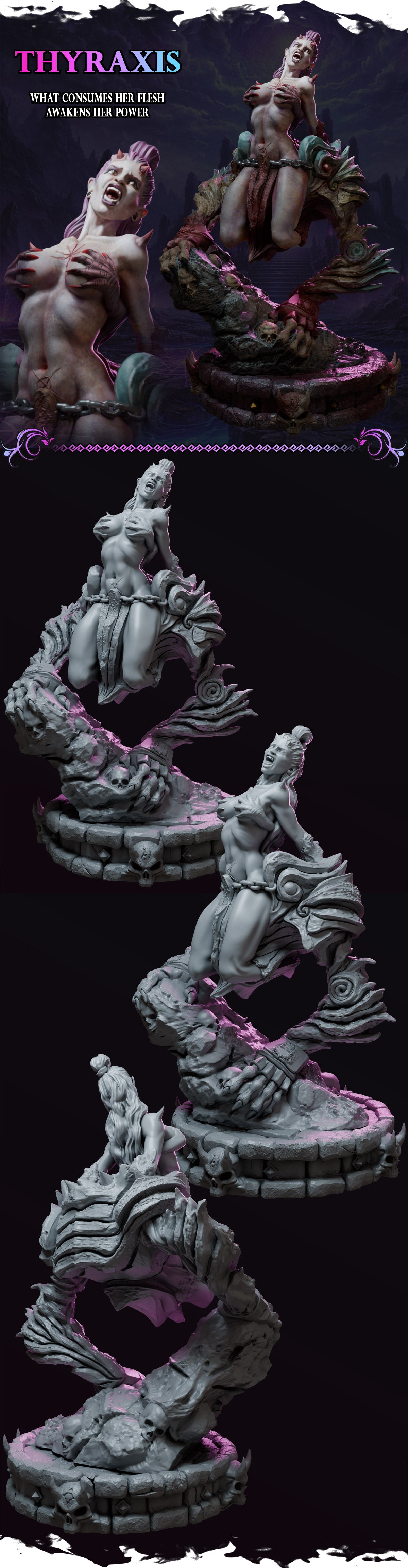 Thyraxis – Queens of Chaos – Figurine 32mm / 75mm – Black Bird Miniatures