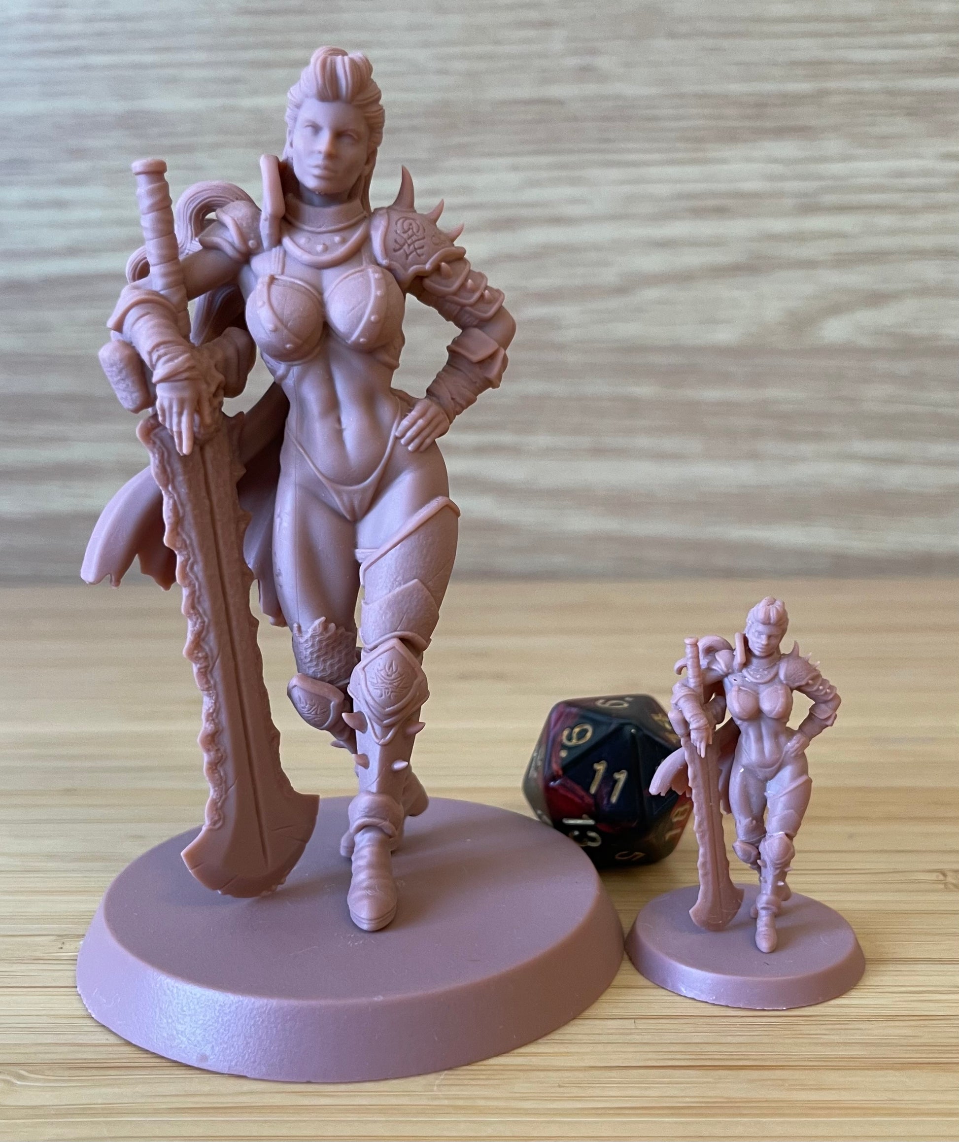 Unpainted resin female barbarian 32mm model from Ladies of the Dark Age collection