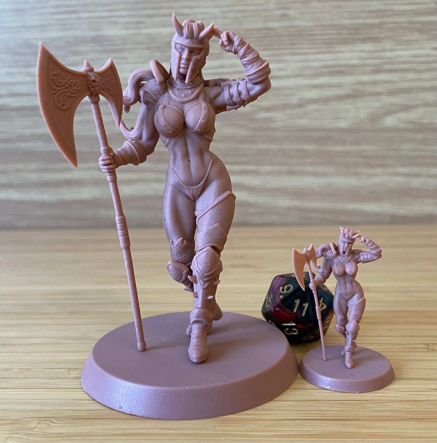 Unpainted resin female barbarian 32mm model from Ladies of the Dark Age collection