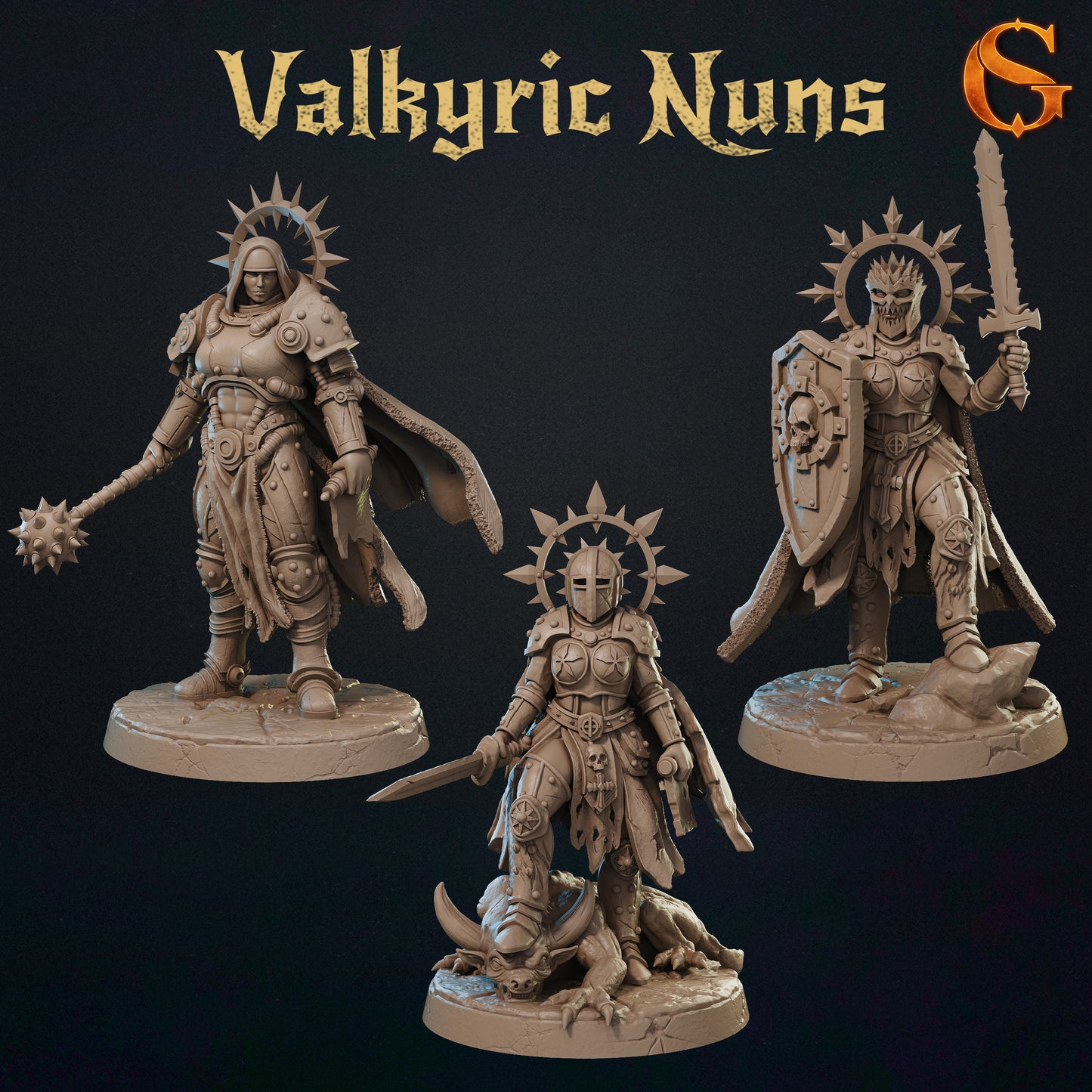 Valkyric Nuns - Figurenset Alchemical Satrapy | Solgood | 32mm 16K Druck