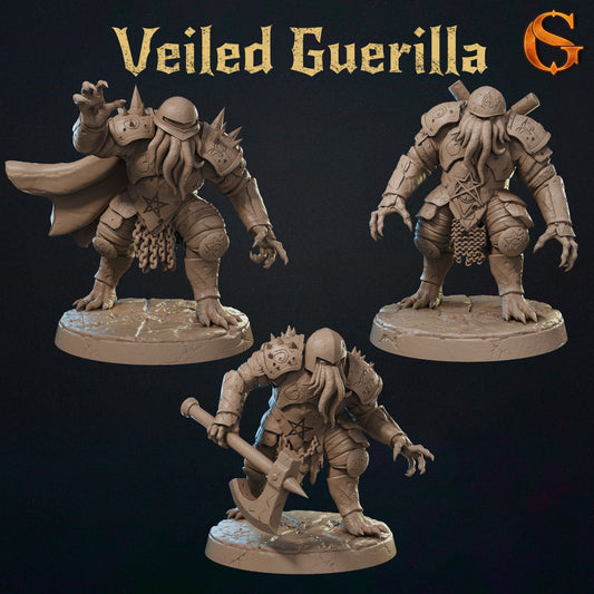 Veiled Guerilla - Oddział Zwiadowców (3 Pozy) - 32mm - SolGood Creations | Licencjonowany Dystrybutor - Druk 16K ABS-Like