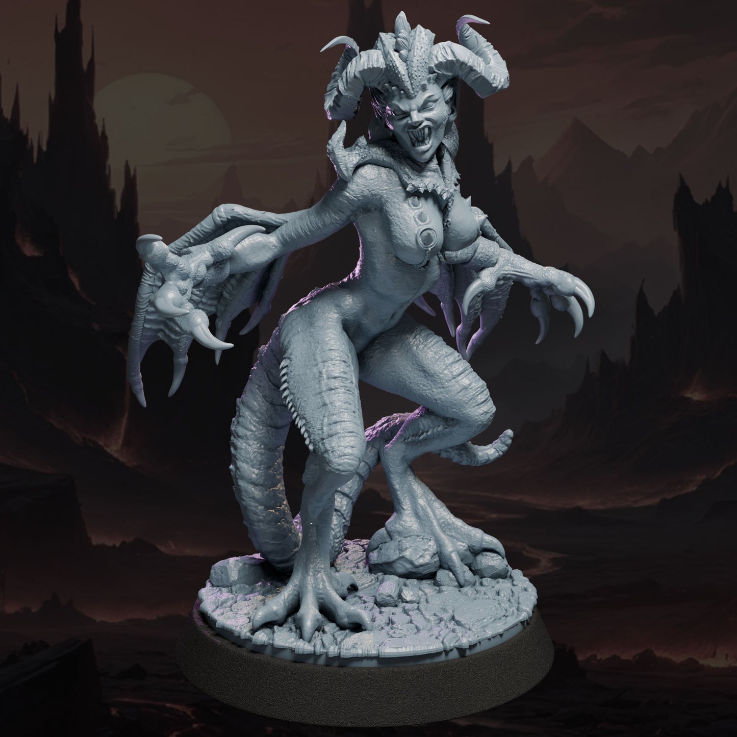 Velnidra – detailed demon queen model 32 mm / 75 mm from Ladies of the Dark Age