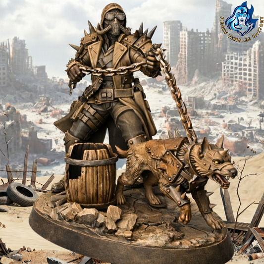Łowca z psem bojowym – Wasteland 01 – figurki 32mm / 75mm | Sol Invictus
