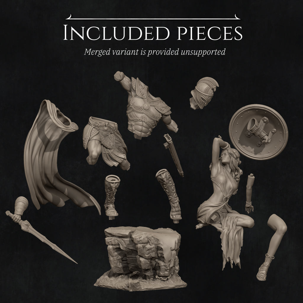 Perseus und Medusa Statue – Griechische Mythologie Figur, Nerikson 3D Druck, Hochwertiges ABS-Like Harz