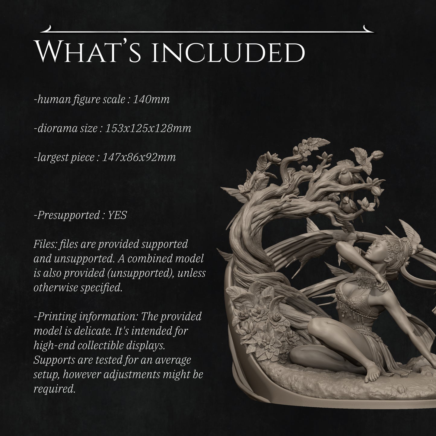 Four Seasons Spring resin miniature figure designed by Nerikson 3D printed in premium ABS-like resin