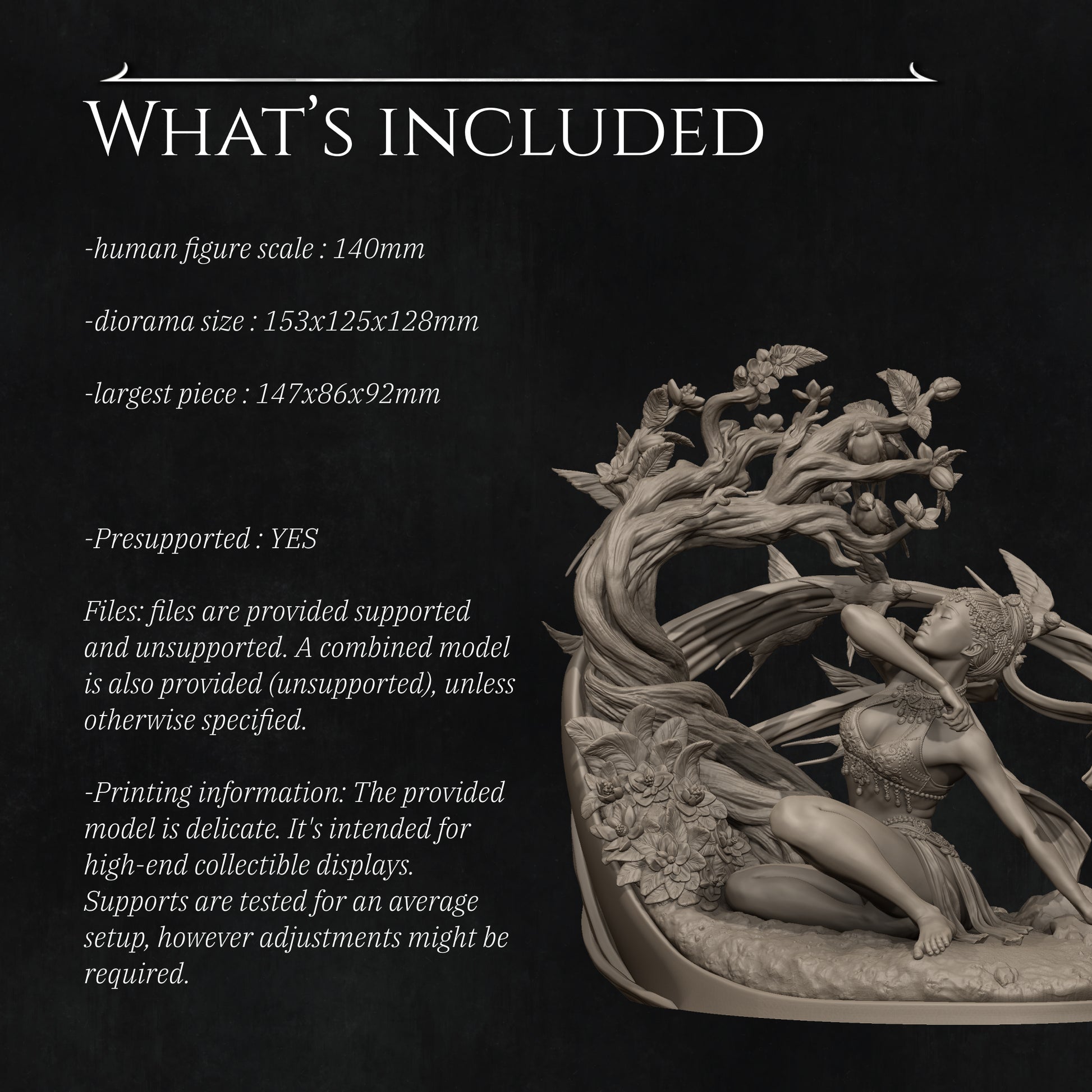 Four Seasons Spring resin miniature figure designed by Nerikson 3D printed in premium ABS-like resin