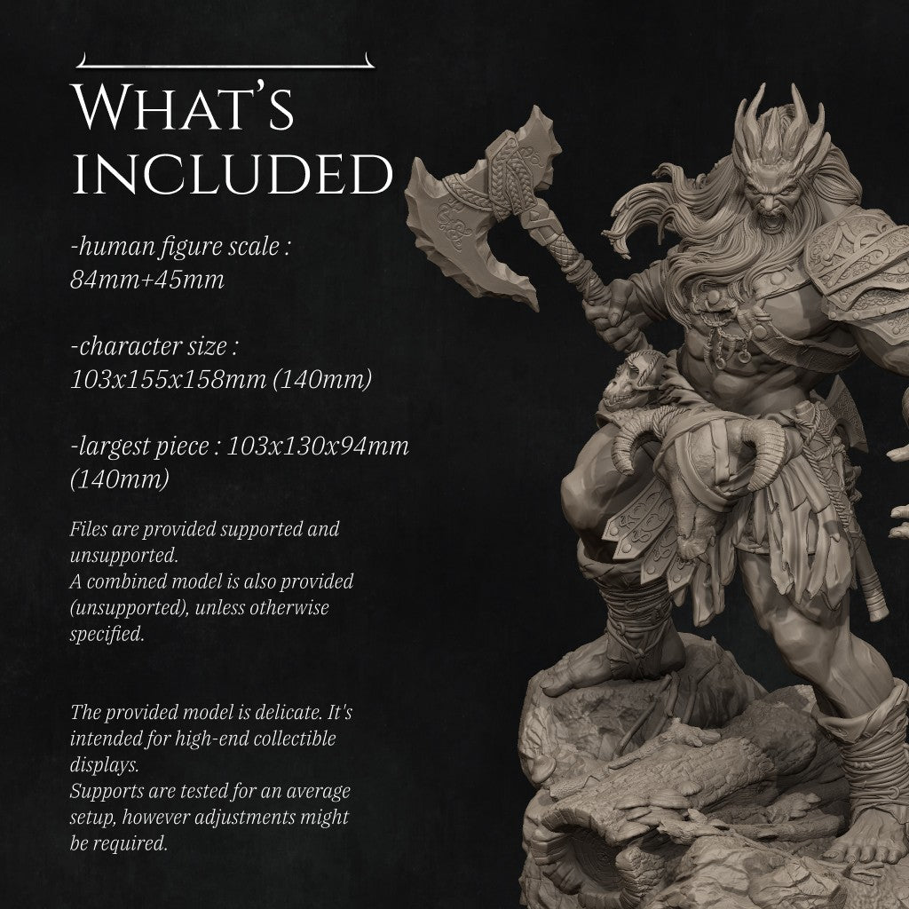 Stone Giant 3D Resin Miniature by Nerikson, 16K 30-micron print quality
