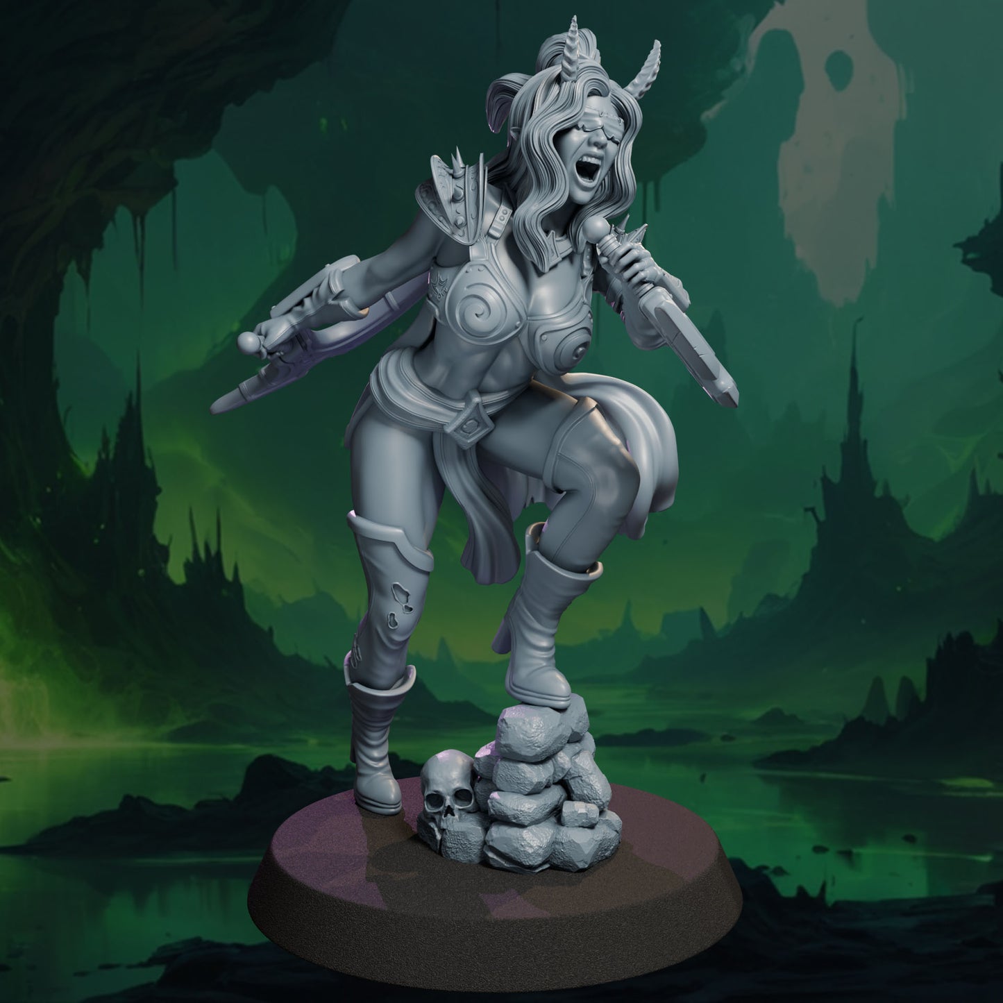 Zariel painted demon warrior miniature 75mm by Black Bird Miniatures