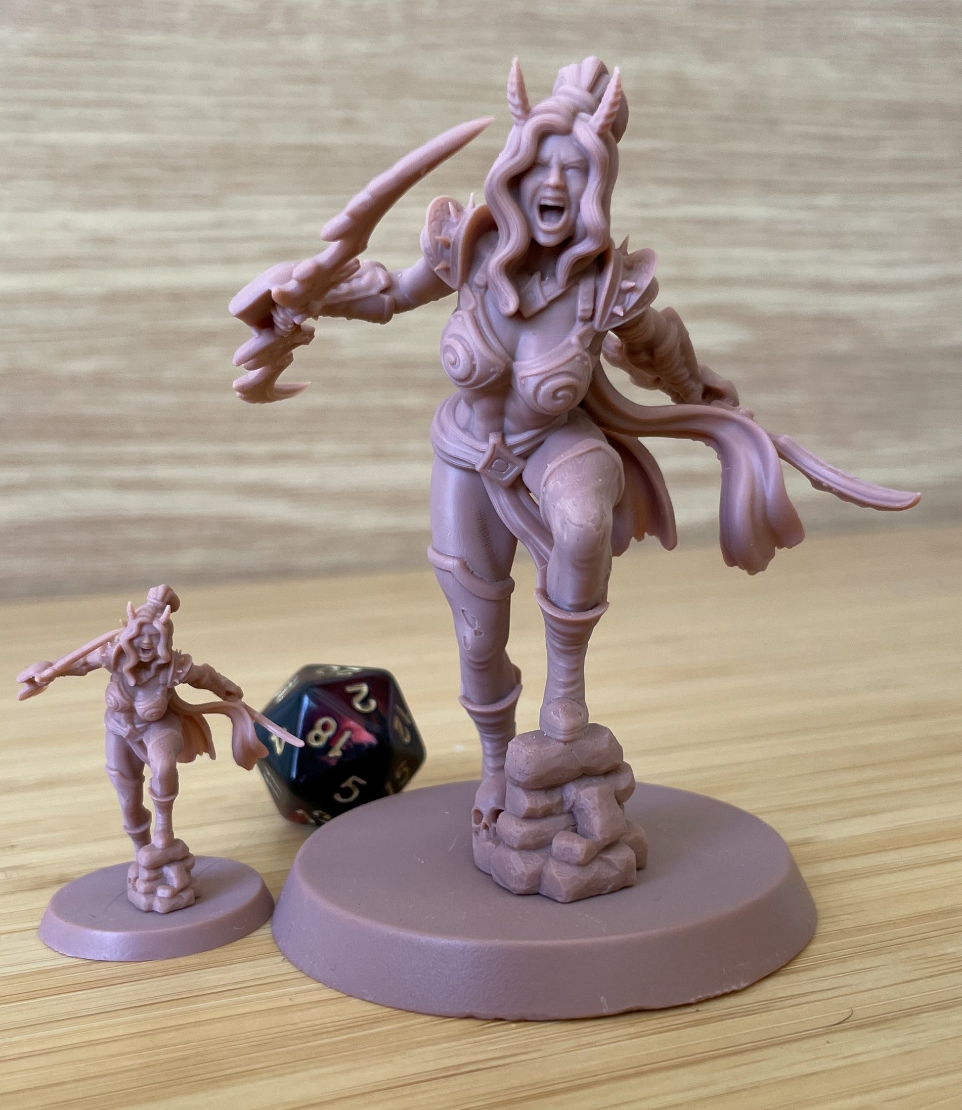 Zariel painted demon warrior miniature 75mm by Black Bird Miniatures