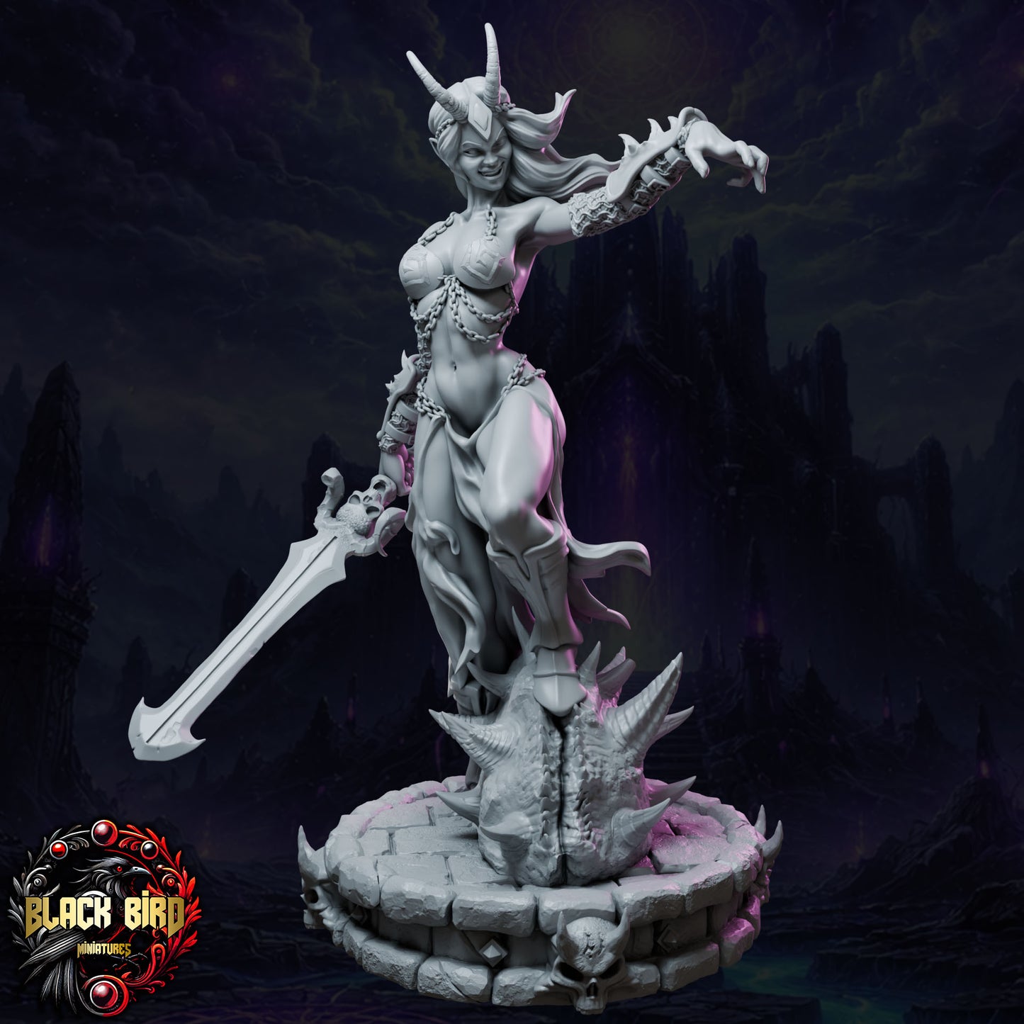 Zhaelyss – Queens of Chaos – Figurka 32mm / 75mm – Black Bird Miniatures
