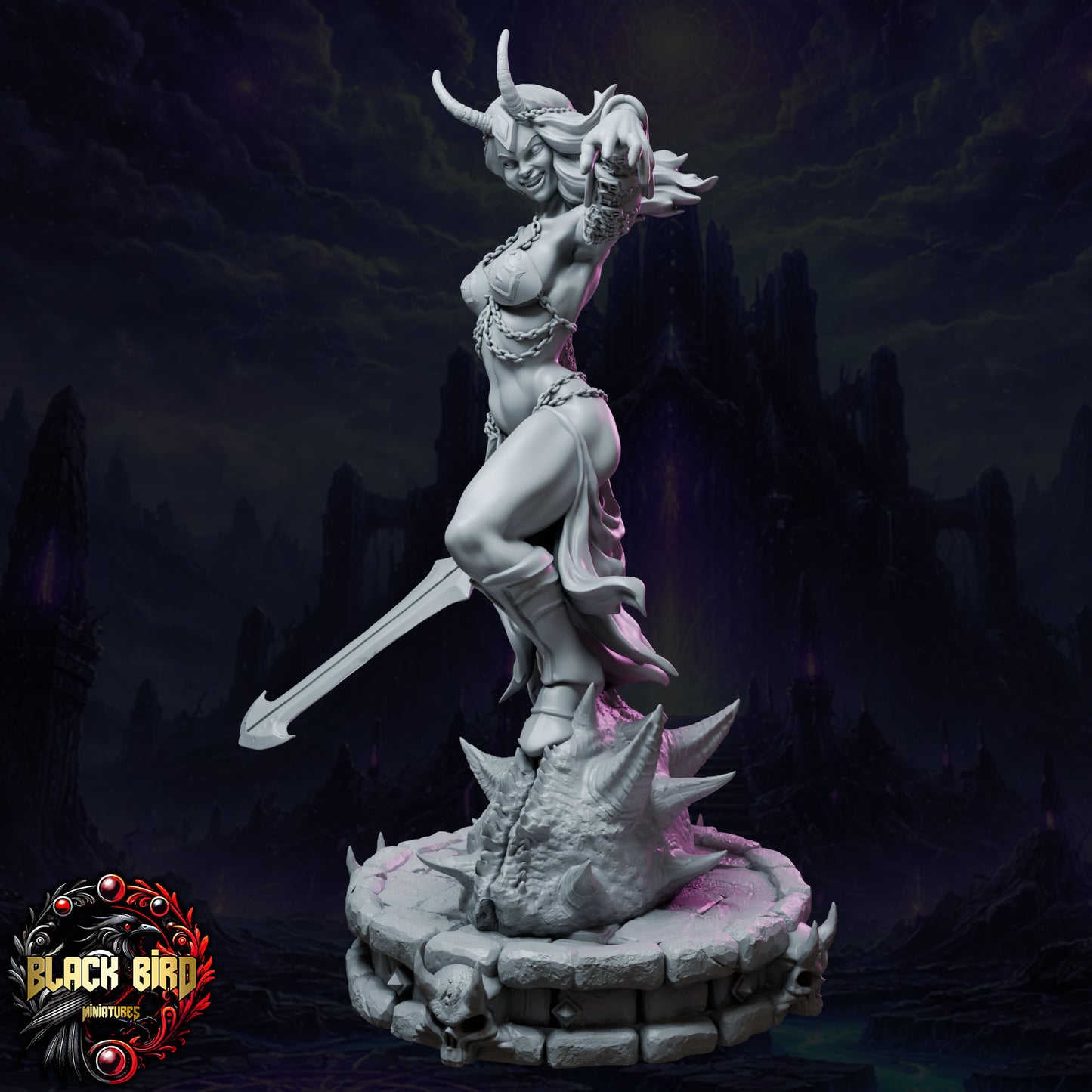 Zhaelyss – Queens of Chaos – Figurka 32mm / 75mm – Black Bird Miniatures