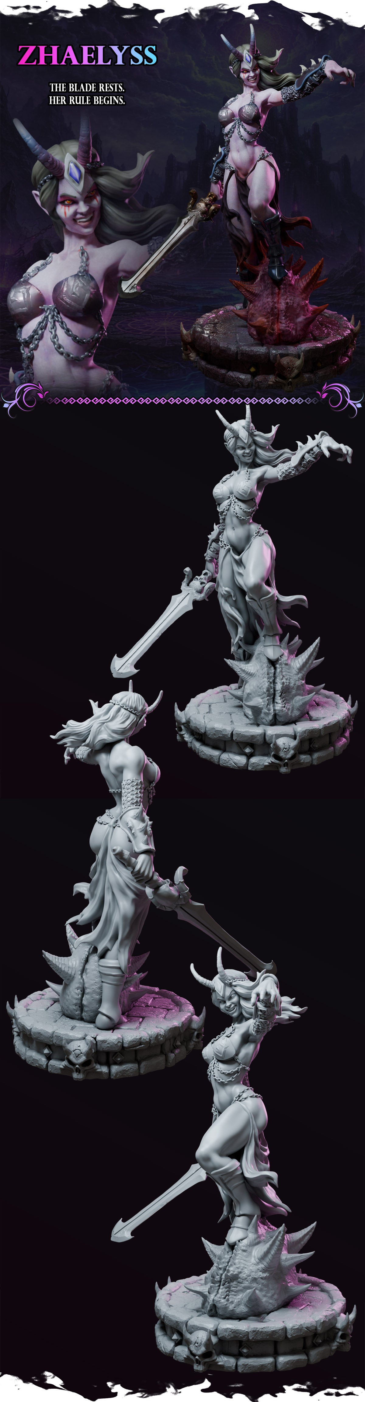 Zhaelyss – Queens of Chaos – Figurka 32mm / 75mm – Black Bird Miniatures