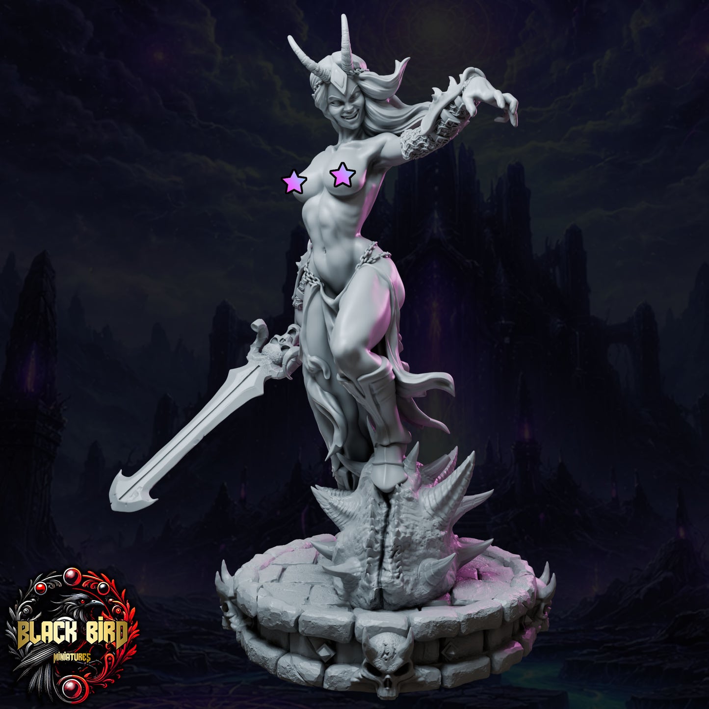 Zhaelyss – Queens of Chaos – Figurka 32mm / 75mm – Black Bird Miniatures