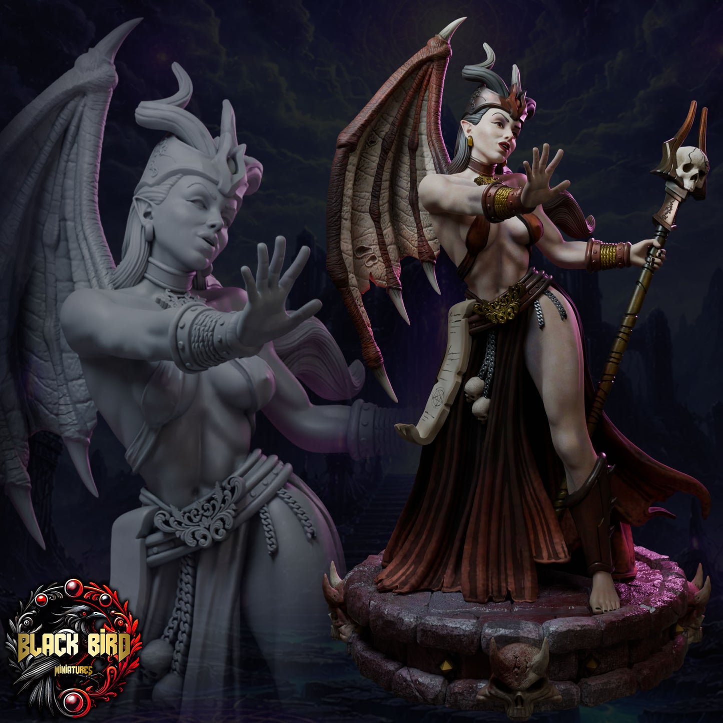 Zyphara – Queens of Chaos – Figurka 32mm / 75mm – Black Bird Miniatures