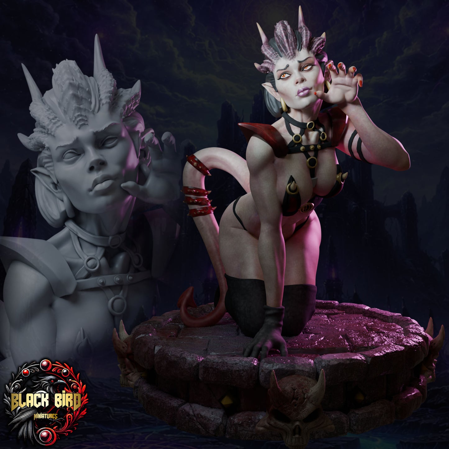 Zyraelle – Queens of Chaos – Figurka 32mm / 75mm – Black Bird Miniatures (Kopia)