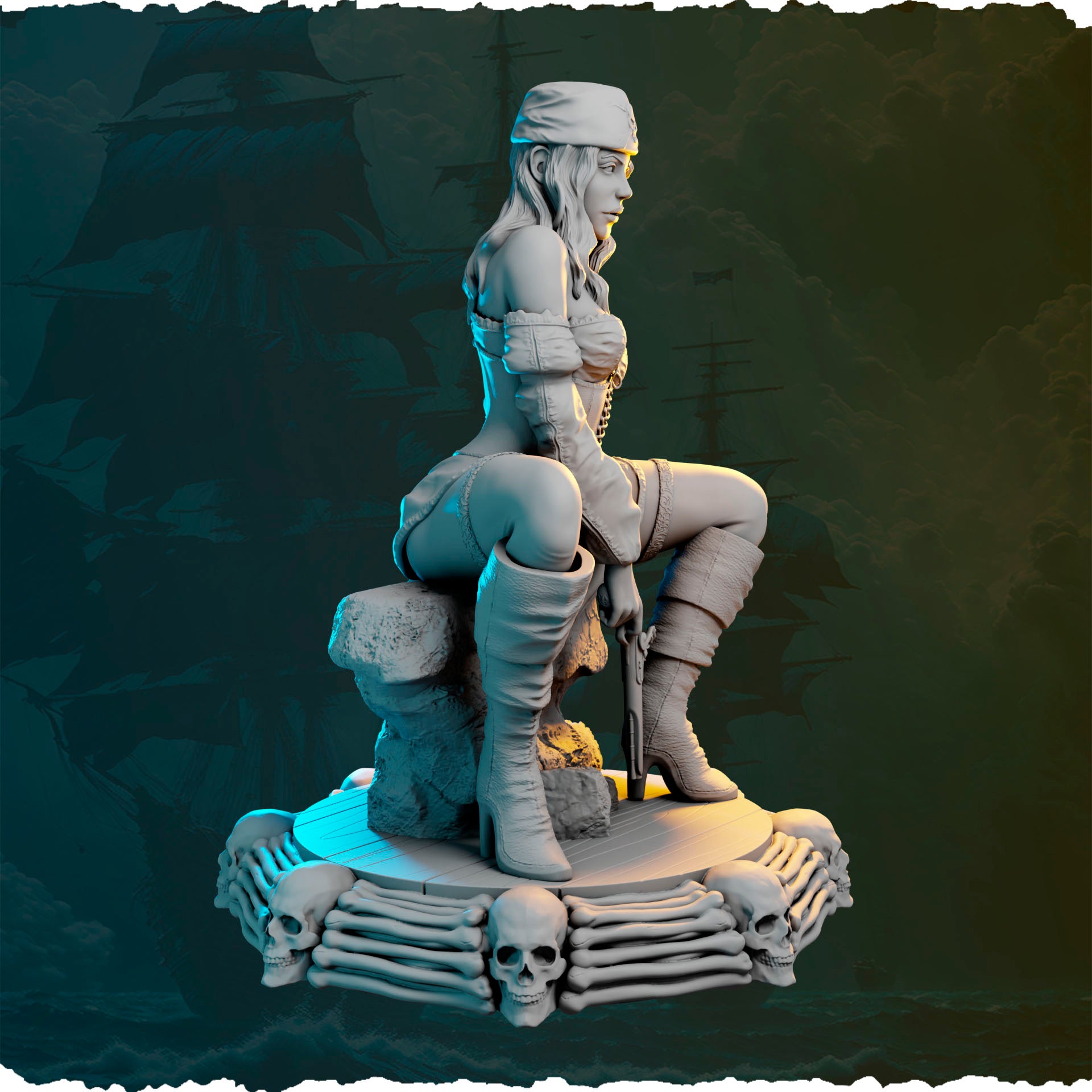 Ainsley Bartram Jolly Outcast – figurka piratki 32/75 mm, Black Bird Miniatures, Ladies of the Sea Pirates