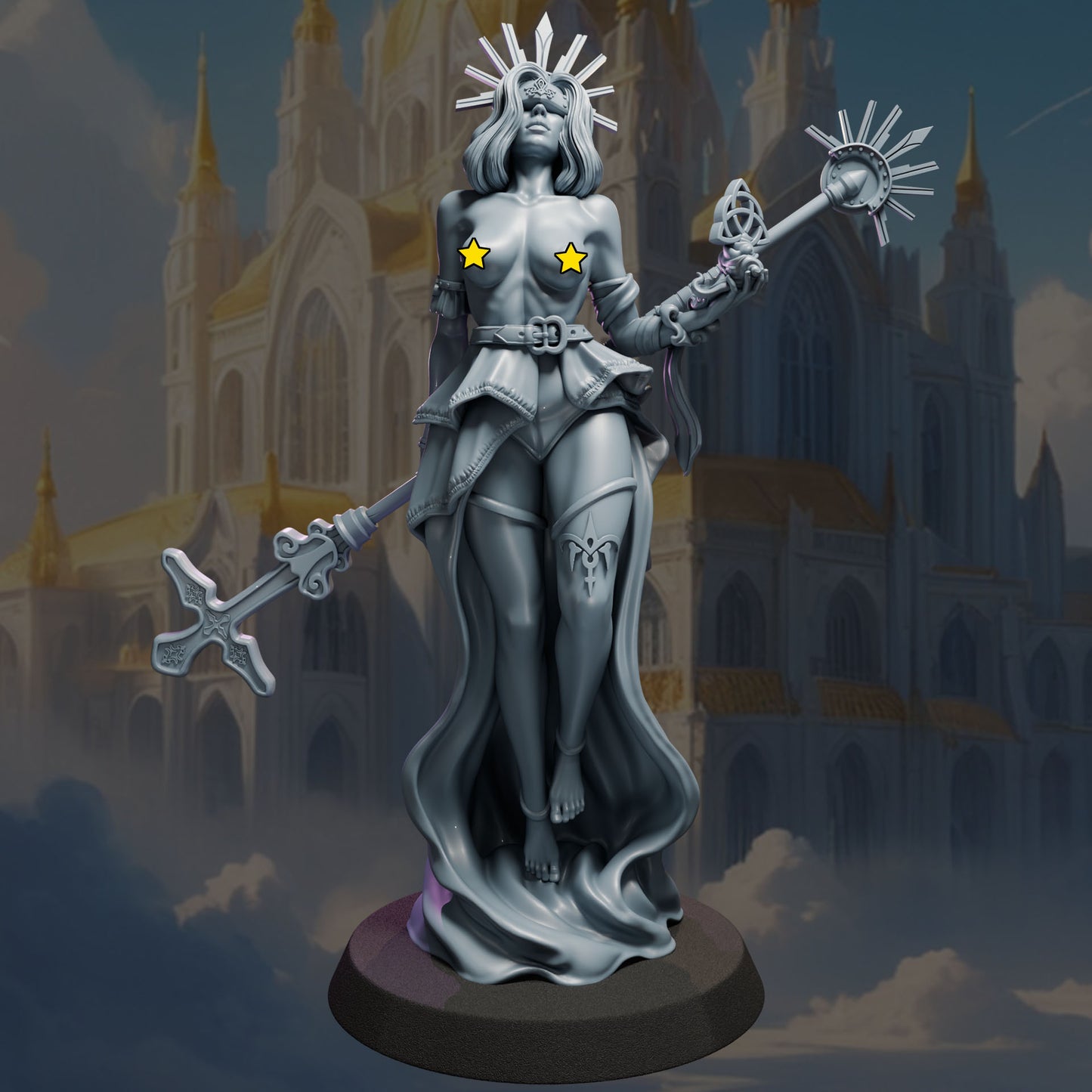 Aurora painted fantasy cleric miniature 75mm by Black Bird Miniatures