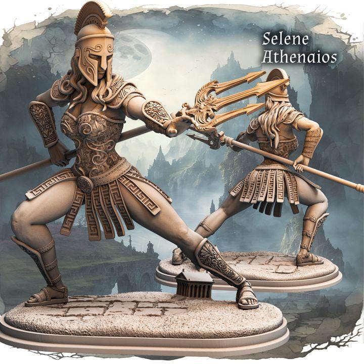 Figurka Selene Athenaios od Haito – widok z przodu, skala 180 mm