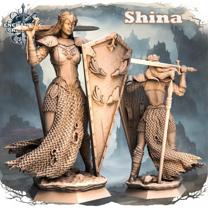 Figurka Shina – rycerka światła z Enchanting Realms 180 mm, widok z przodu