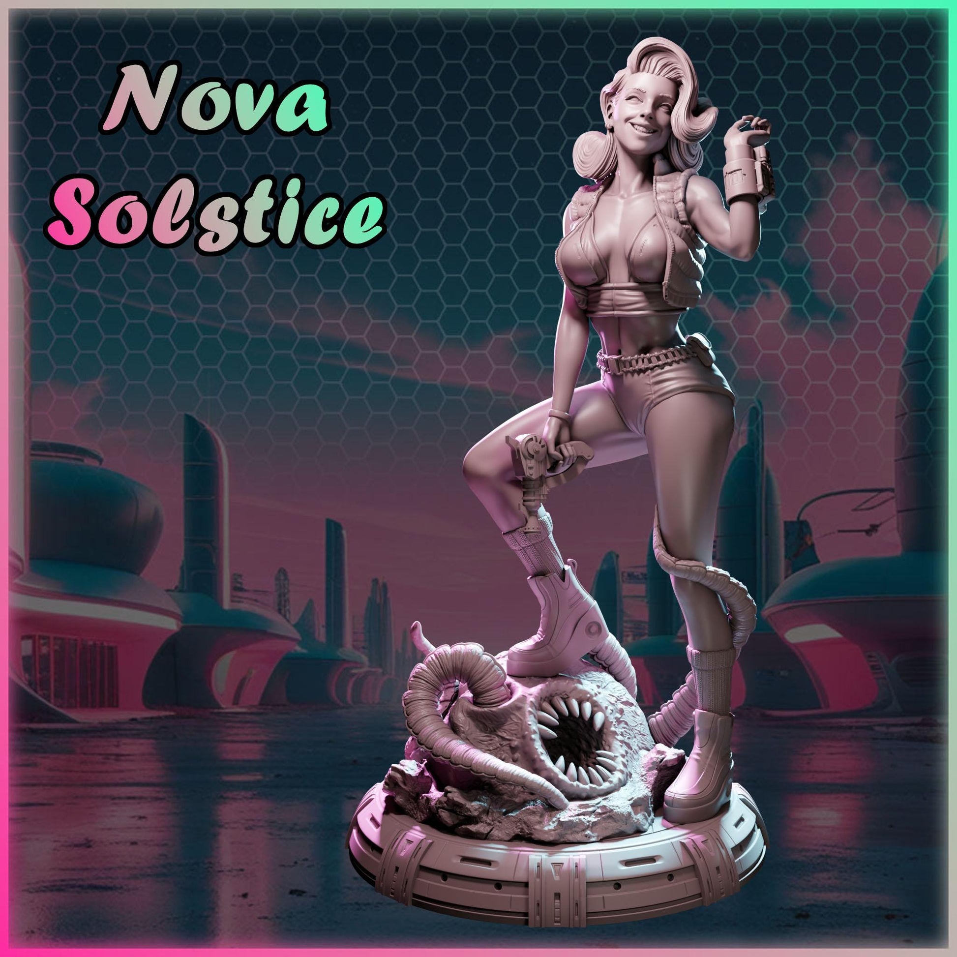 Nova Solstice figurka żywiczna – Nuke City Ladies – Black Bird Miniatures