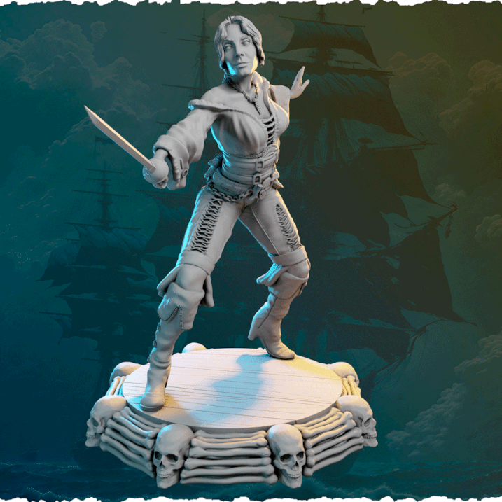 Piracka wojowniczka z mieczem 32 mm / 75 mm | Black Bird Miniatures | Ladies of the Sea Pirates