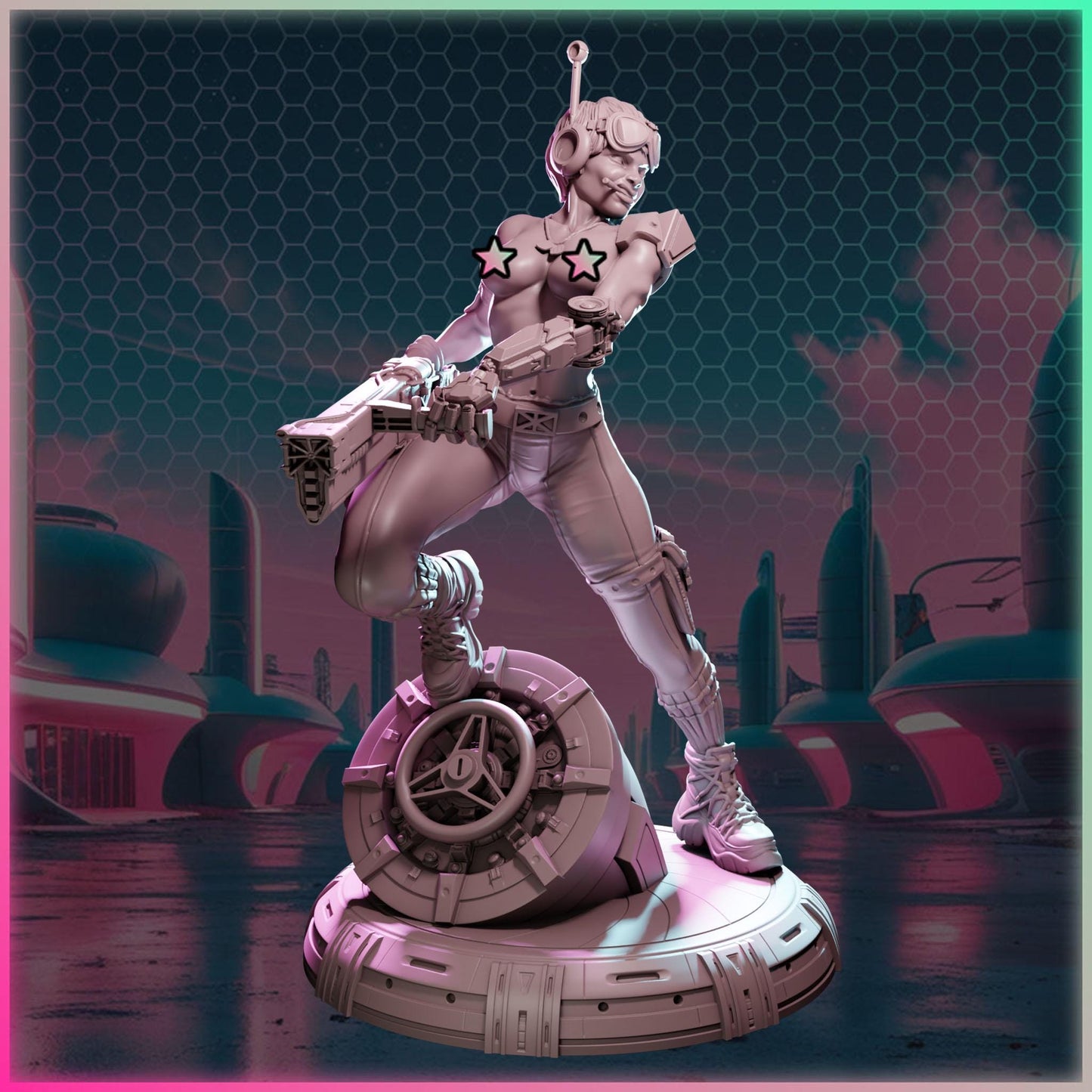 Vex Ironfang figurka żywiczna – Nuke City Ladies – Black Bird Miniatures