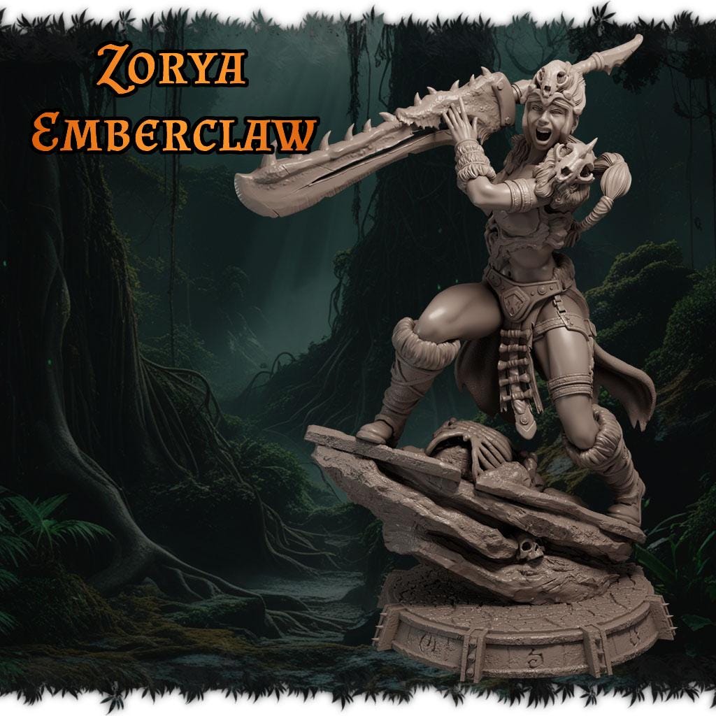 Zorya Emberclaw figurka żywiczna – Ladies of the Wild Hunt – Black Bird Miniatures