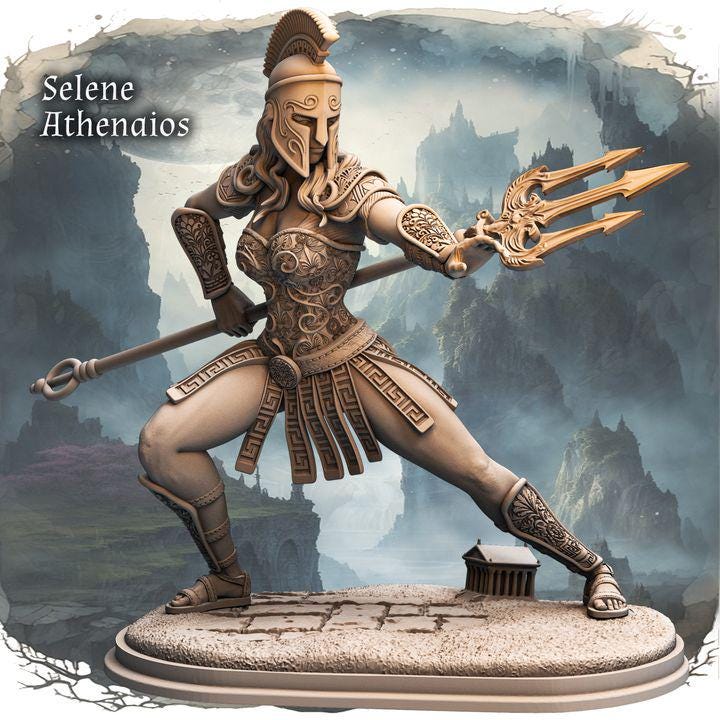 Figurka Selene Athenaios od Haito – widok z przodu, skala 180 mm