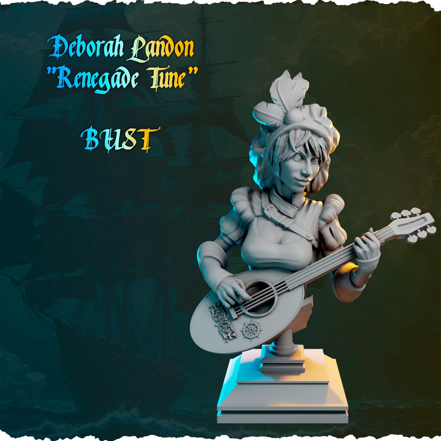 Figurka pirackiej bardki 32mm / 75mm