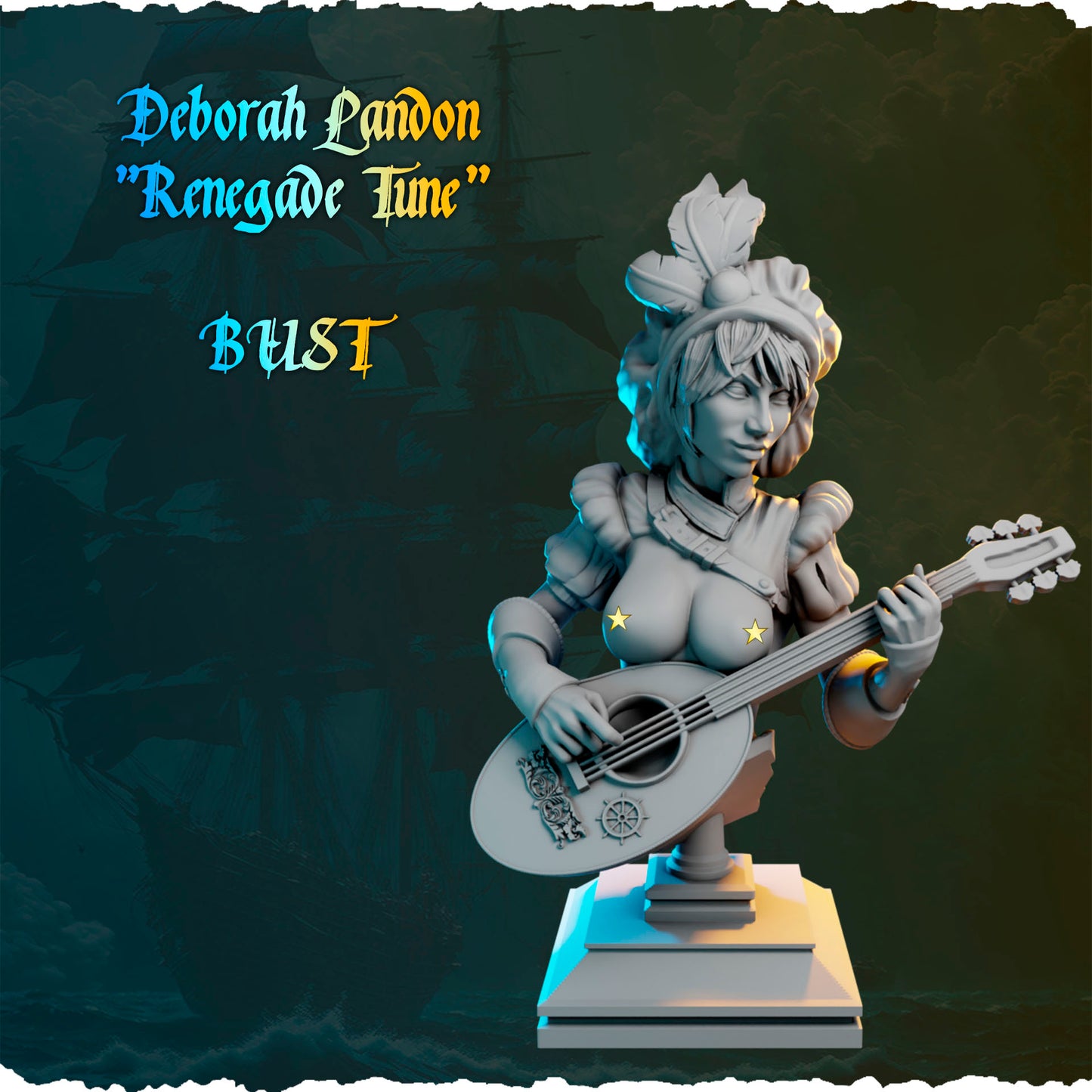 Figurka pirackiej bardki 32mm / 75mm