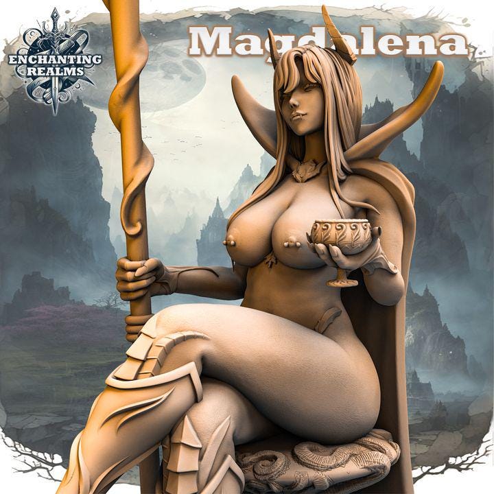 Magdalena – figurka czarodziejki fantasy 3D z serii Enchanting Realms, 180 mm, widok z przodu