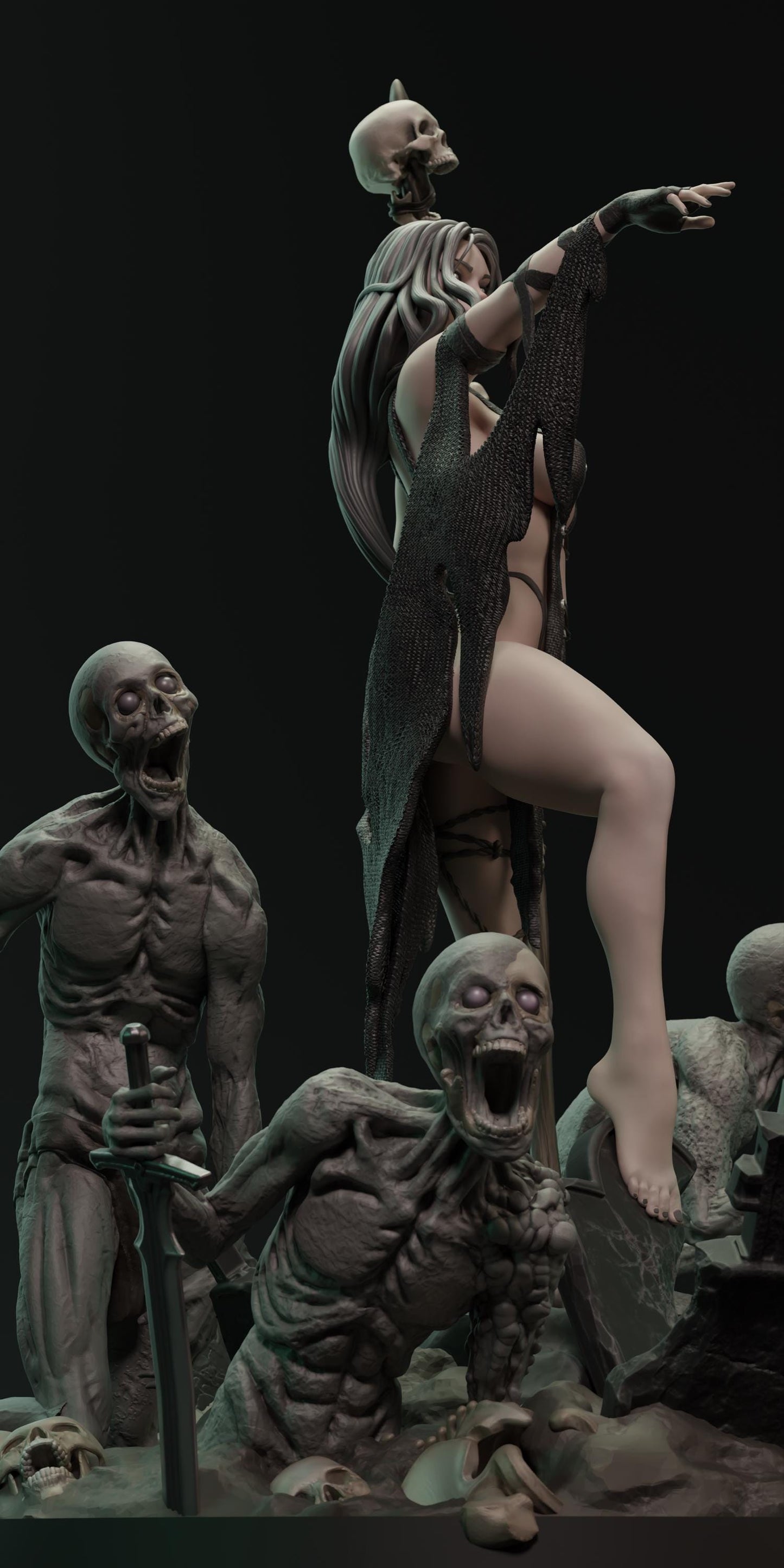 Nyra Nekromantka – wysokiej jakości model 3D do kolekcji i malowania