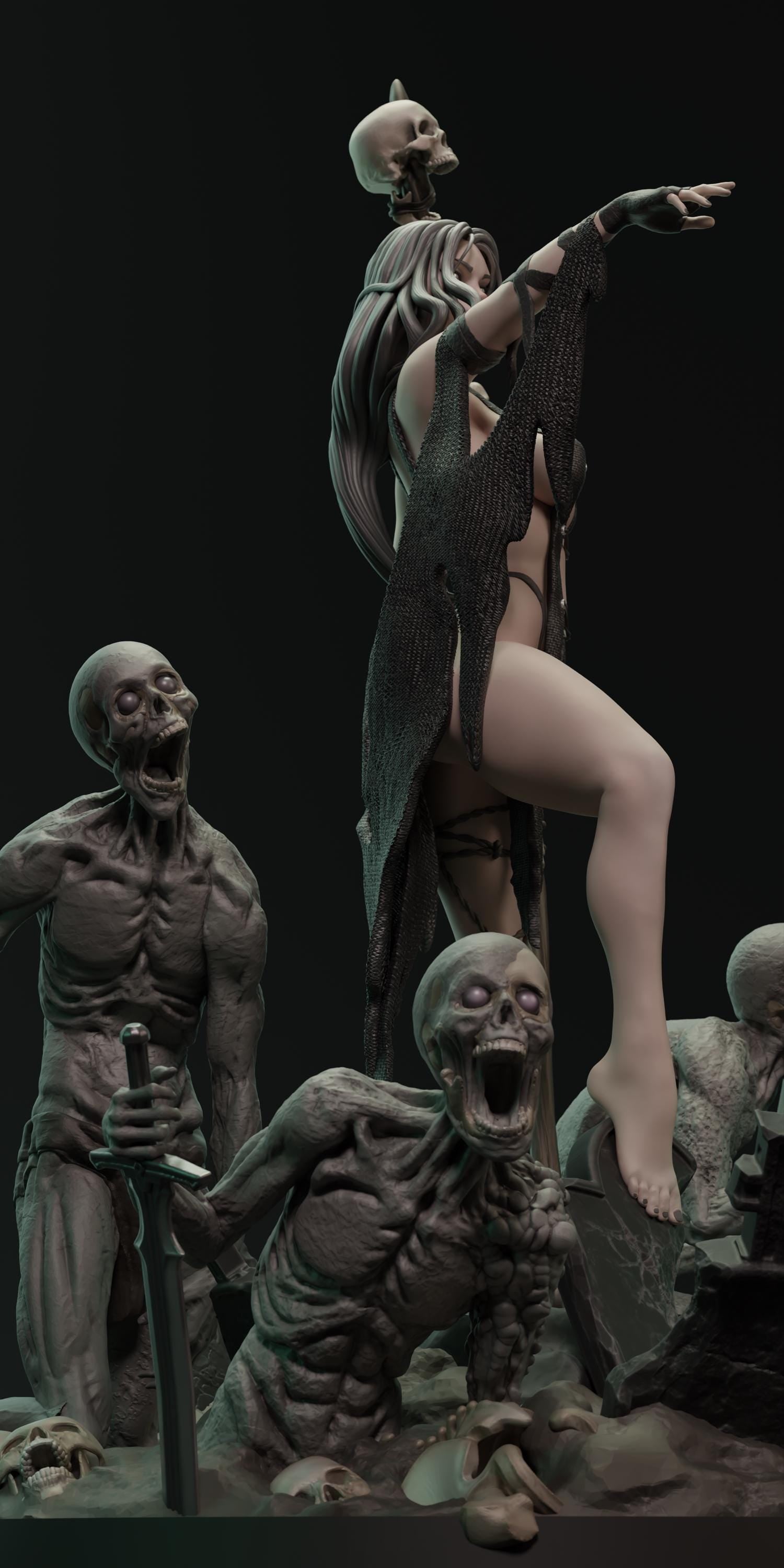 Nyra Nekromantka – wysokiej jakości model 3D do kolekcji i malowania