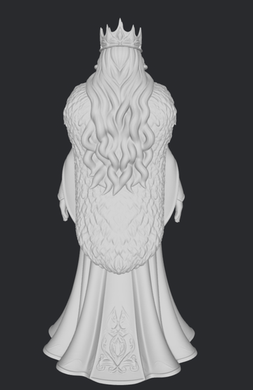 Bogini Frigg w królewskiej sukni – surowa figurka 3D