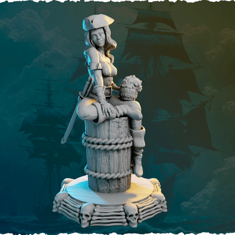 Piracka towarzyszka z kuflem figurka fantasy od Black Bird Miniatures