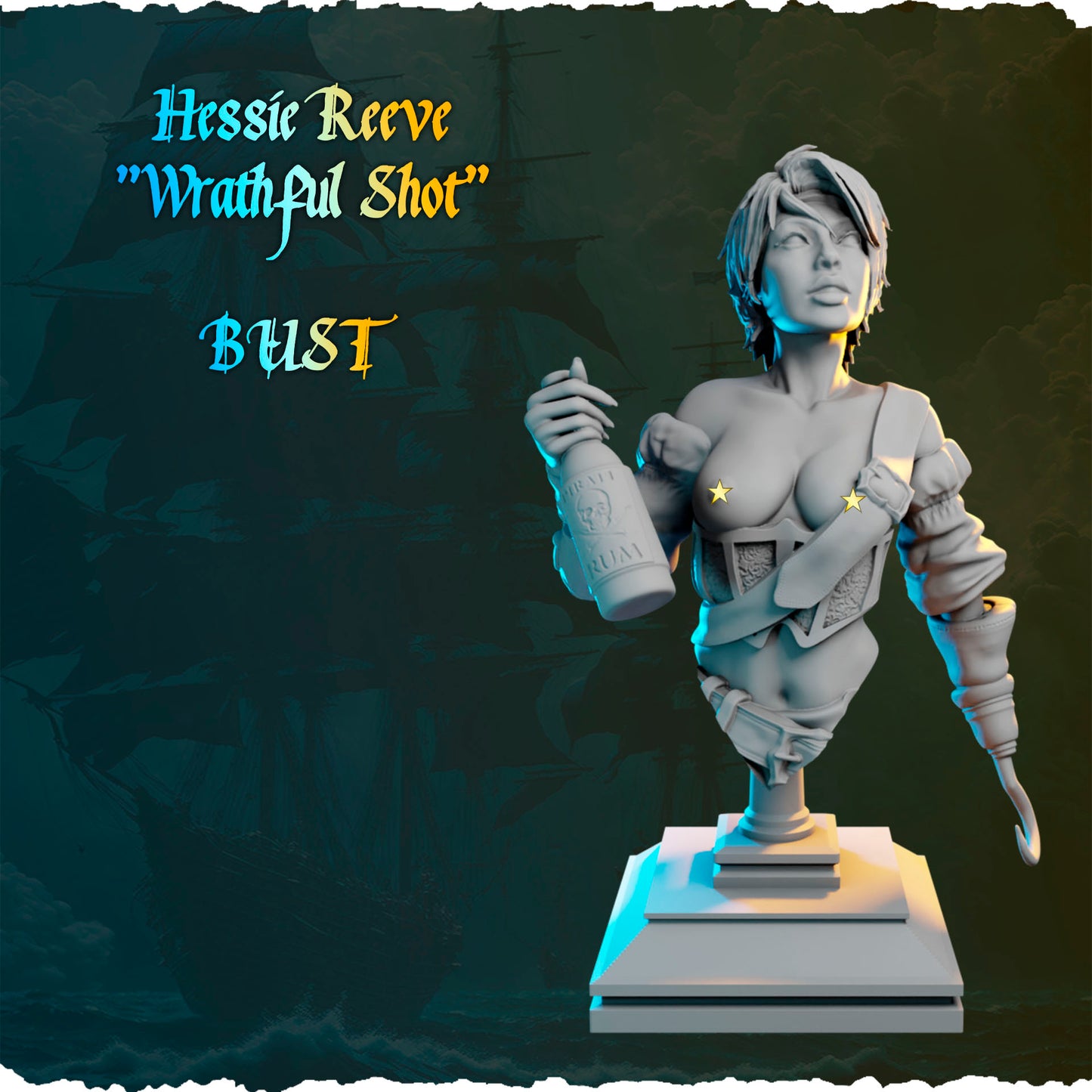 Piracka artylerzystka z armatą figurka fantasy od Black Bird Miniatures