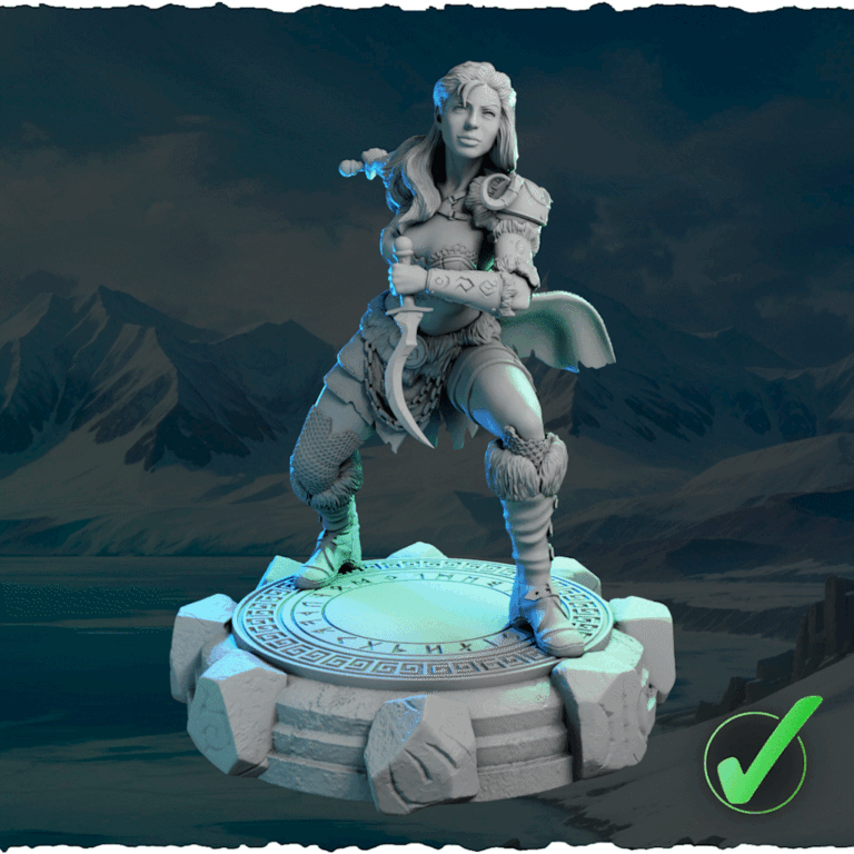 Północna Wojowniczka z Zakrzywionym Ostrzem — runiczna podstawka