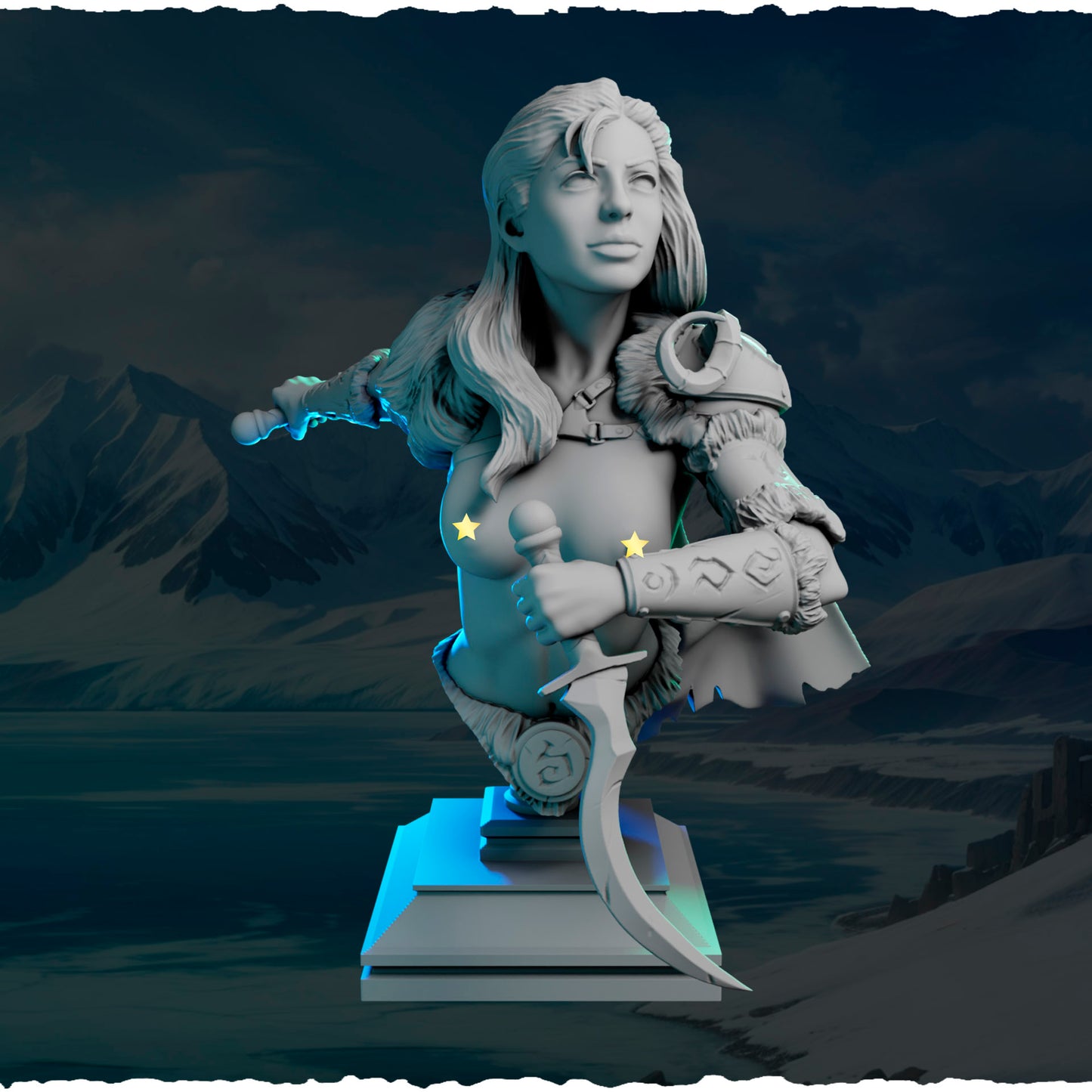 Północna Wojowniczka z Zakrzywionym Ostrzem — runiczna podstawka