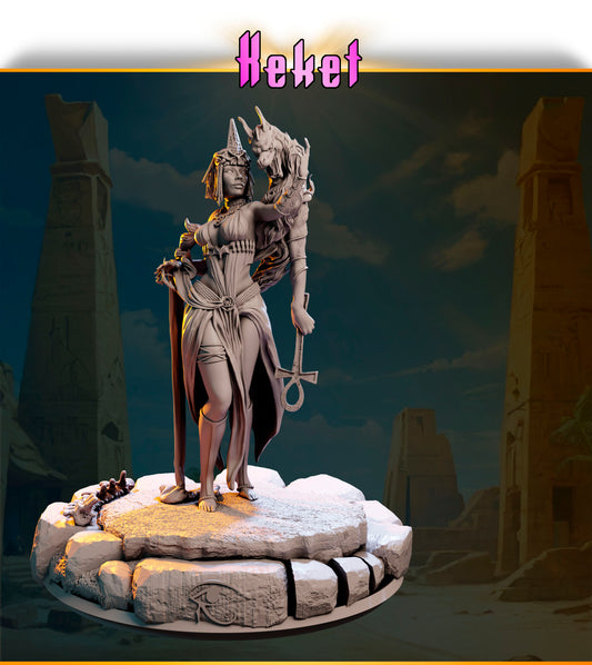 Keket – Kapłanka Anubisa — figurka z głową szakala i symbolem ankh, skala 32 mm