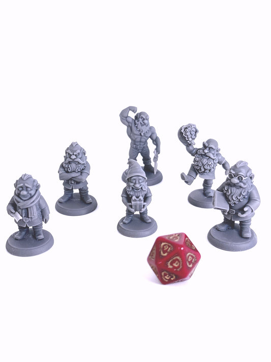 Set of 6 Dwarves - Genesis - Fantasy Figurines | 16K ABS-Like